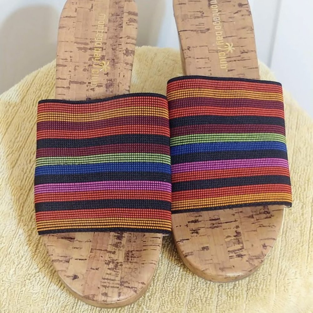 Montego Bay Club Rainbow Stripes Women size 9